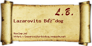 Lazarovits Bódog névjegykártya